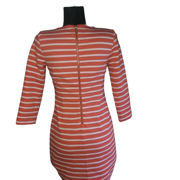 Michael Kors Orange and White Striped Sheath Dress S - Picture 6 of 7